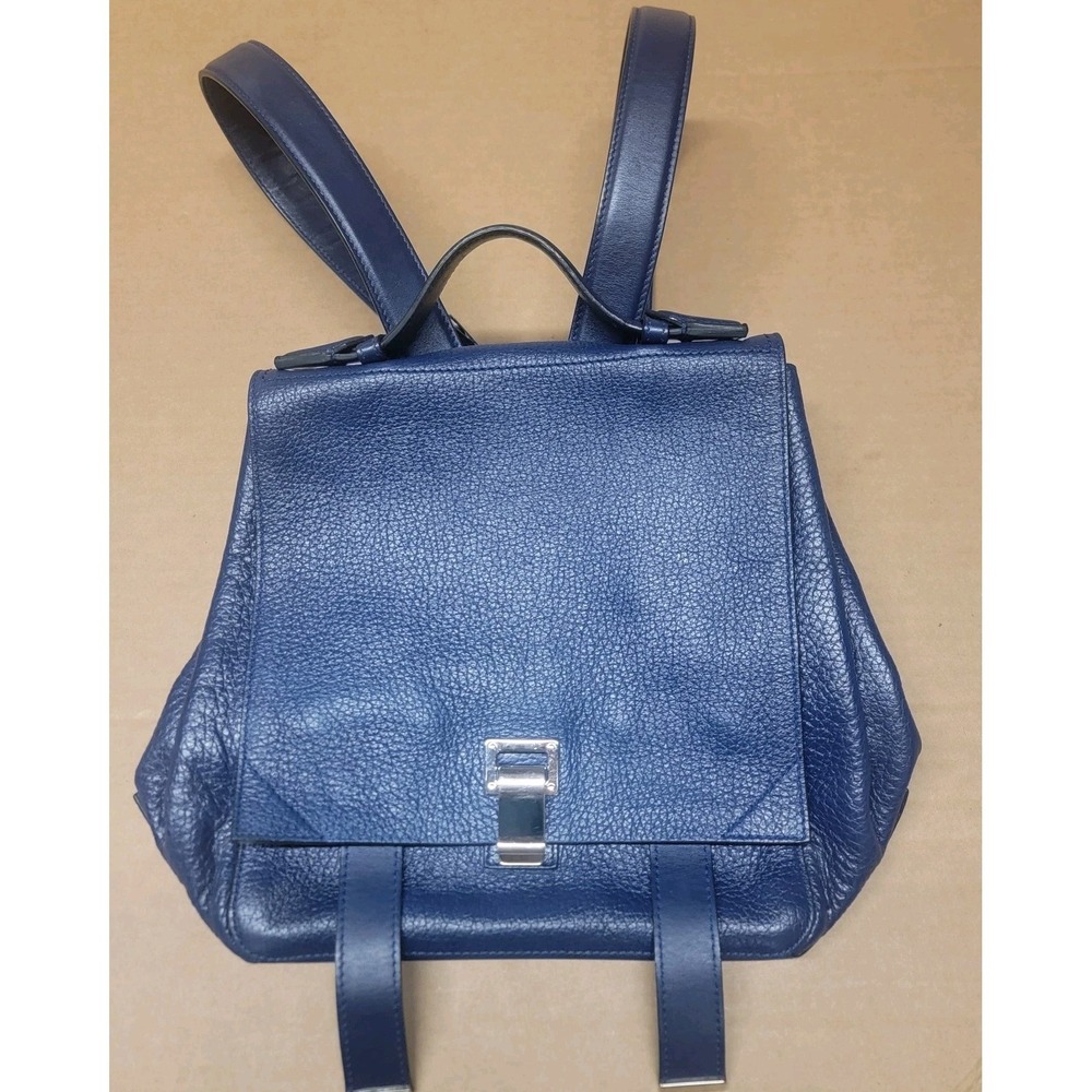 Beautiful Genuine Blue Courier Leather Backpack Proenza Schouler NWOT $1300+!